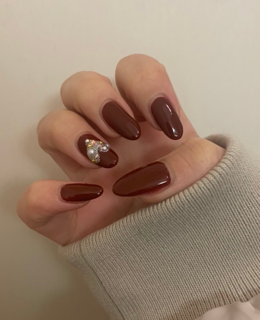 冬 バレンタイン ボルドー ジェルネイル セルフネイル Koitoのネイルデザイン No ネイルブック