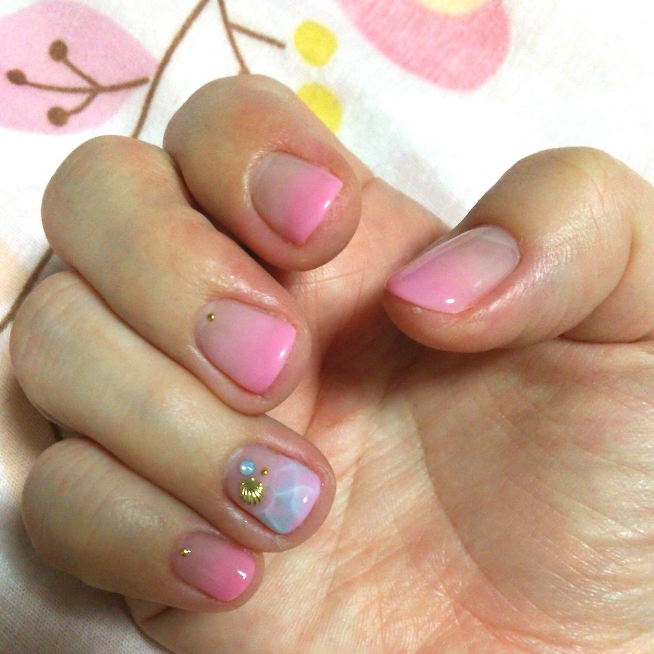 夏 海 グラデーション たらしこみ スターフィッシュ Kakoのネイルデザイン No ネイルブック