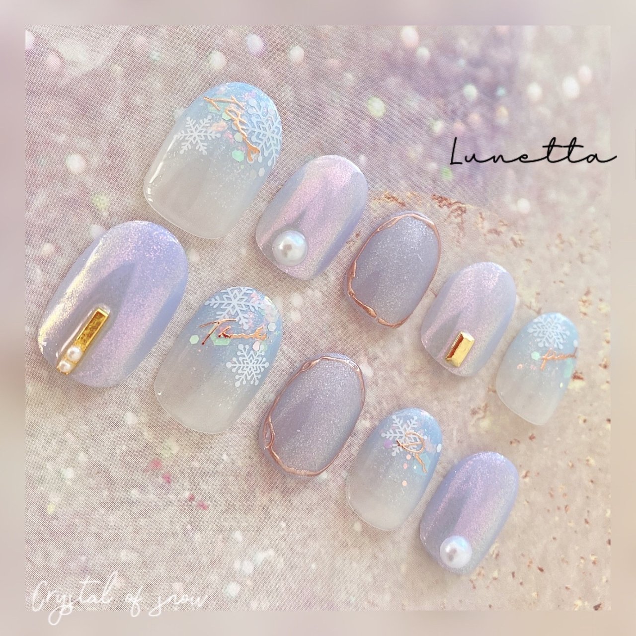 夏 デート ハンド パール ノルディック Lunettaのネイルデザイン No ネイルブック