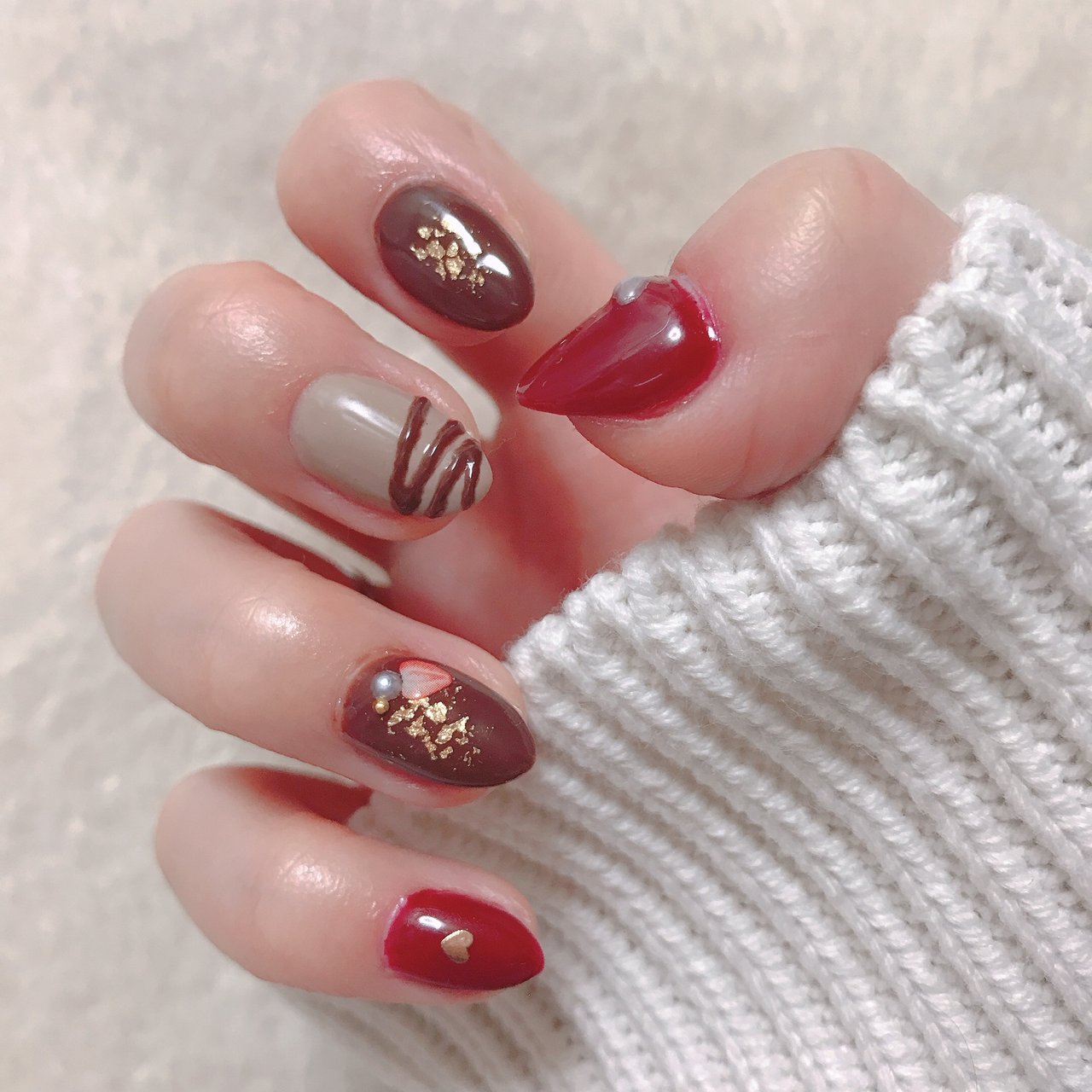 冬 バレンタイン デート 女子会 ハンド Saaaaaya 38のネイルデザイン No ネイルブック