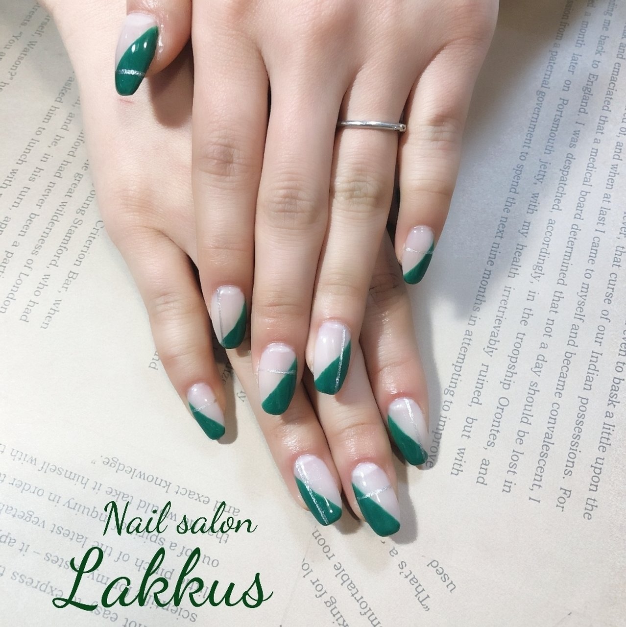ホワイト グリーン Lakkus807のネイルデザイン No ネイルブック