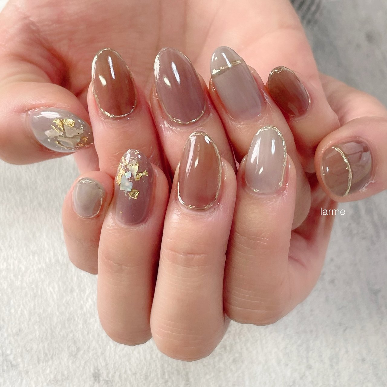 ハンド ブラウン グレージュ Nailroomlarmeのネイルデザイン No ネイルブック