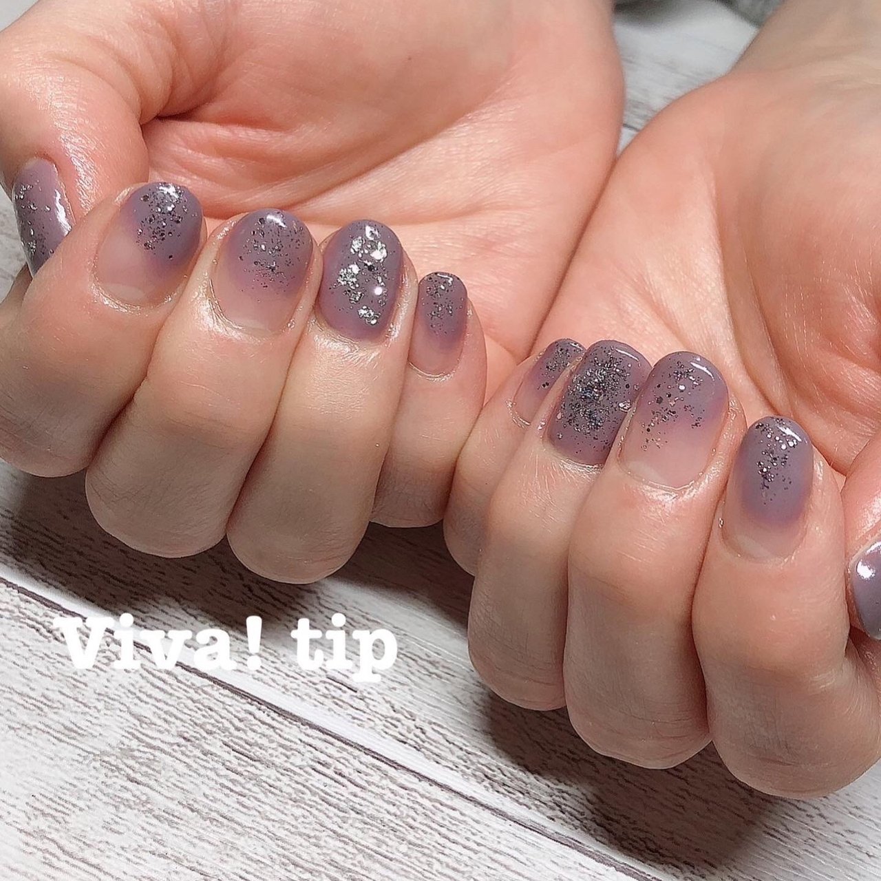 ハンド ブルー パープル グレー ジェルネイル Vivatip ビバティップ のネイルデザイン No ネイルブック