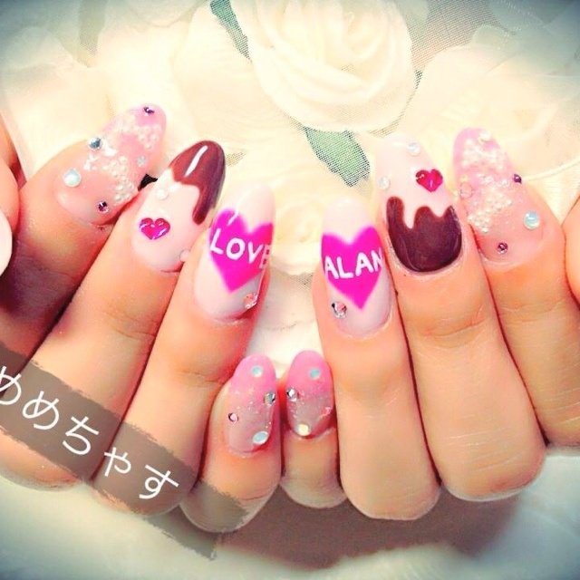 バレンタイン ピンク 高井純芽のネイルデザイン No ネイルブック