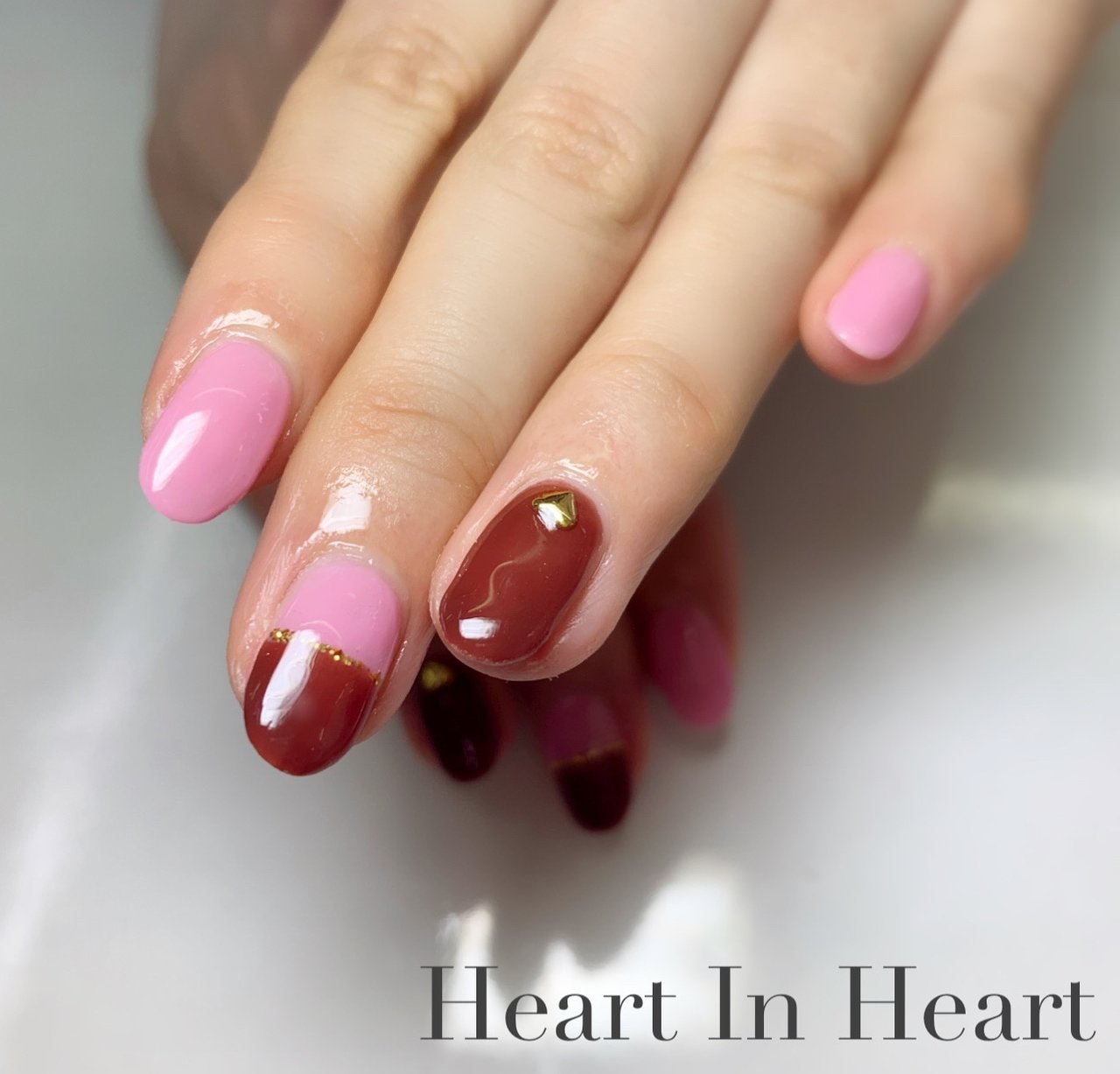 秋 冬 バレンタイン ハンド シンプル Heart In Heartのネイルデザイン No ネイルブック