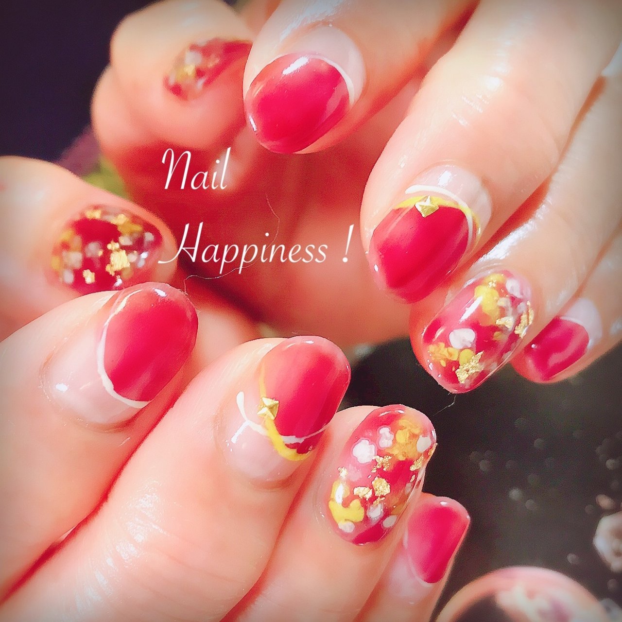 冬 オールシーズン ハンド 変形フレンチ タイダイ Nail Happiness ネイルハピネス ささきまきのネイル デザイン No ネイルブック