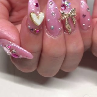 キラキラピンクのネイルデザイン ネイルブック
