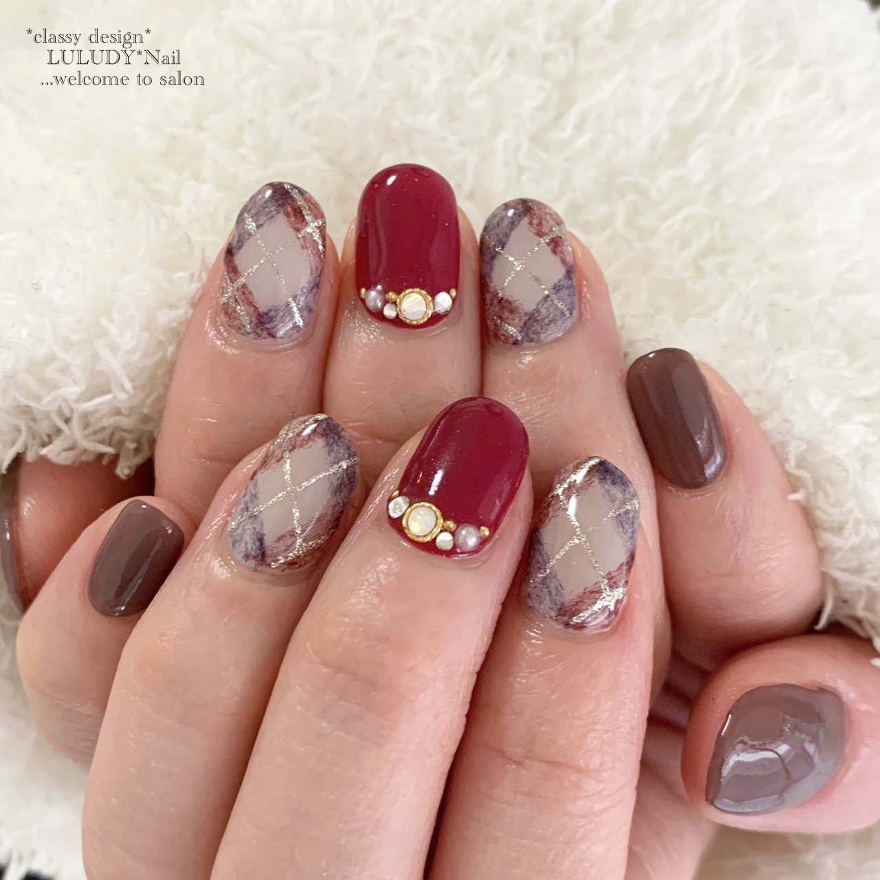 レッド ブラウン Luludynailのネイルデザイン No ネイルブック