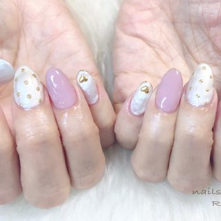 スモーキーピンクのネイルデザイン ネイルブック