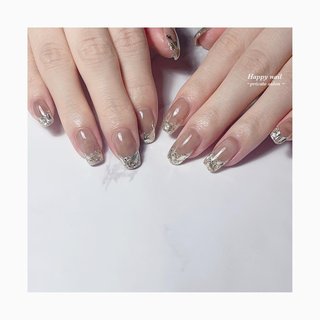 22年 新着順 ラメ 深めフレンチのネイルデザイン ネイルブック