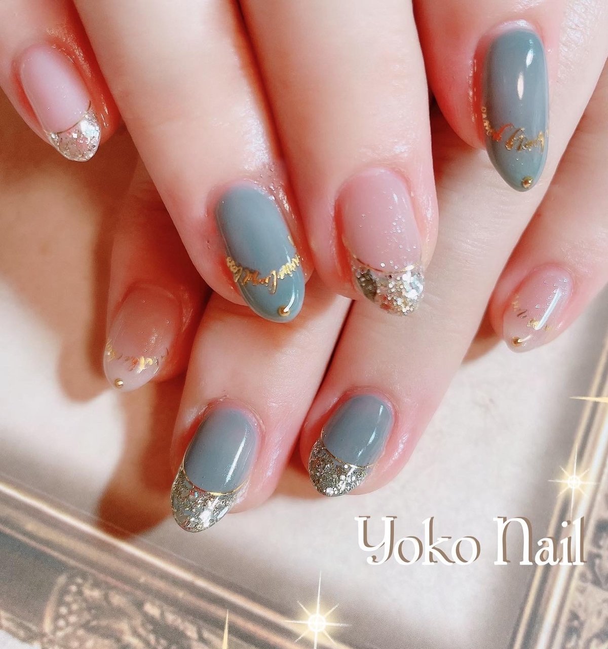 オールシーズン ピンク グリーン ゴールド Yoko Nailのネイルデザイン No ネイルブック