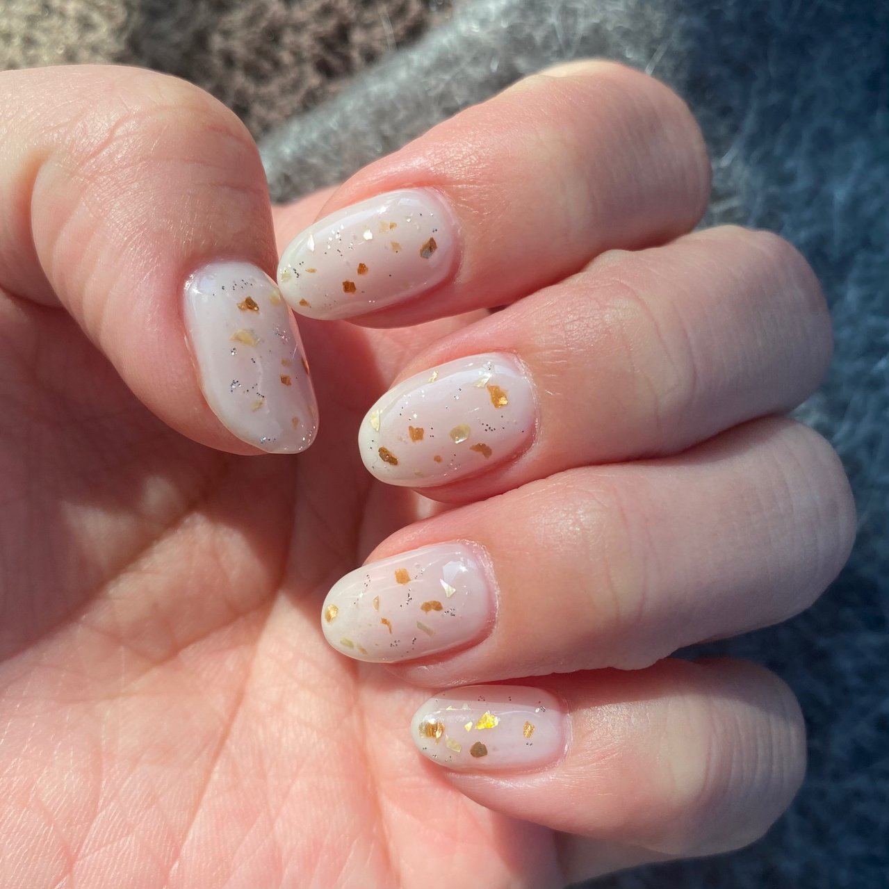 シンプル ラメ シェル ホワイト ゴールド Marine7のネイルデザイン No ネイルブック