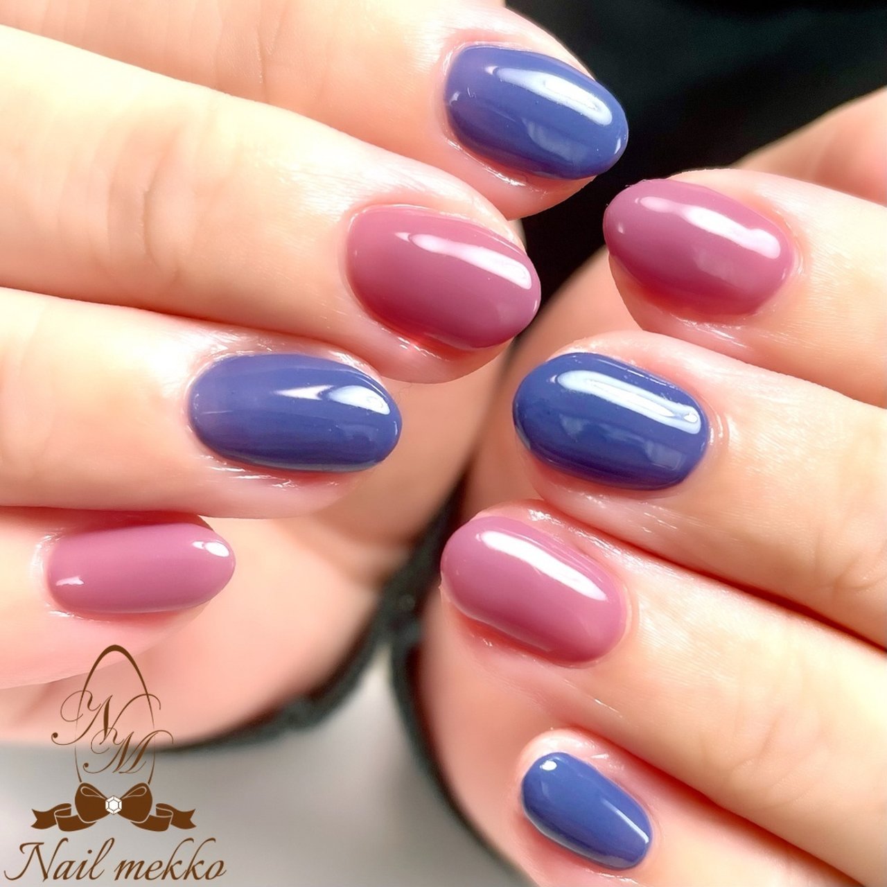 シンプル ワンカラー ブルー パープル スモーキー Nail Mekkoのネイルデザイン No ネイルブック