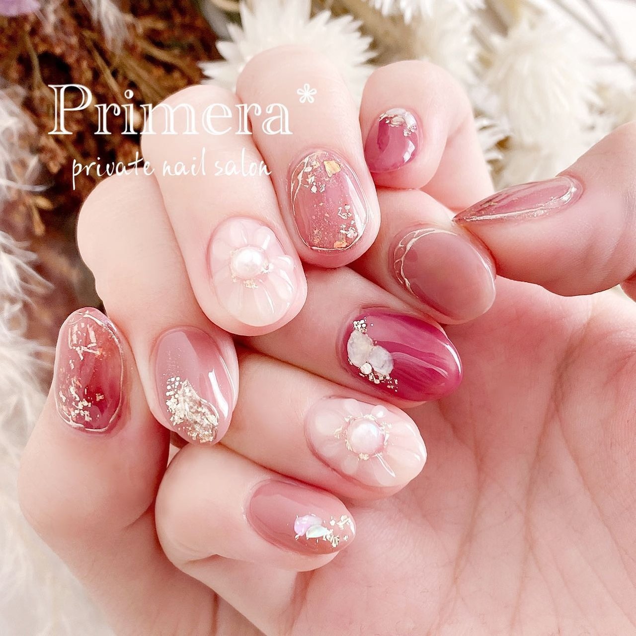春 オールシーズン オフィス ブライダル フラワー Nail Primeraのネイルデザイン No ネイルブック