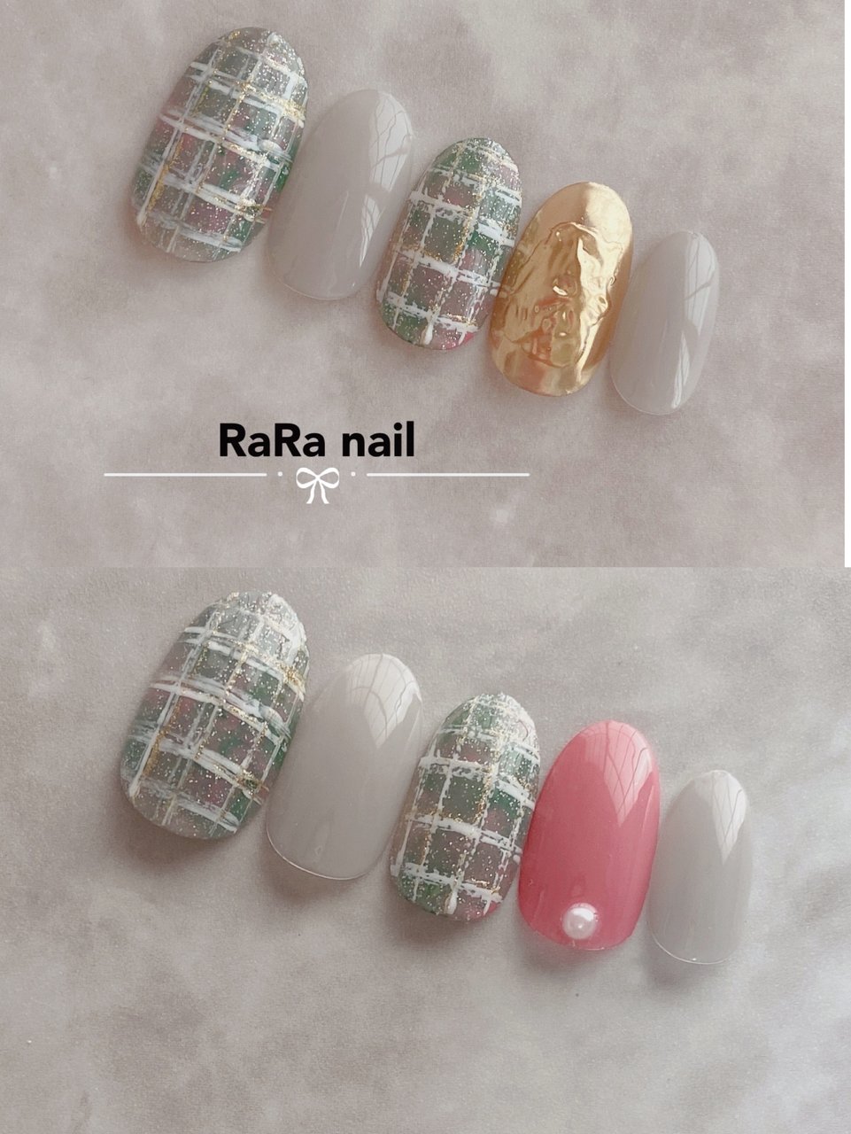 春 ハンド ワンカラー チェック ツイード Rara Nailのネイルデザイン No ネイルブック