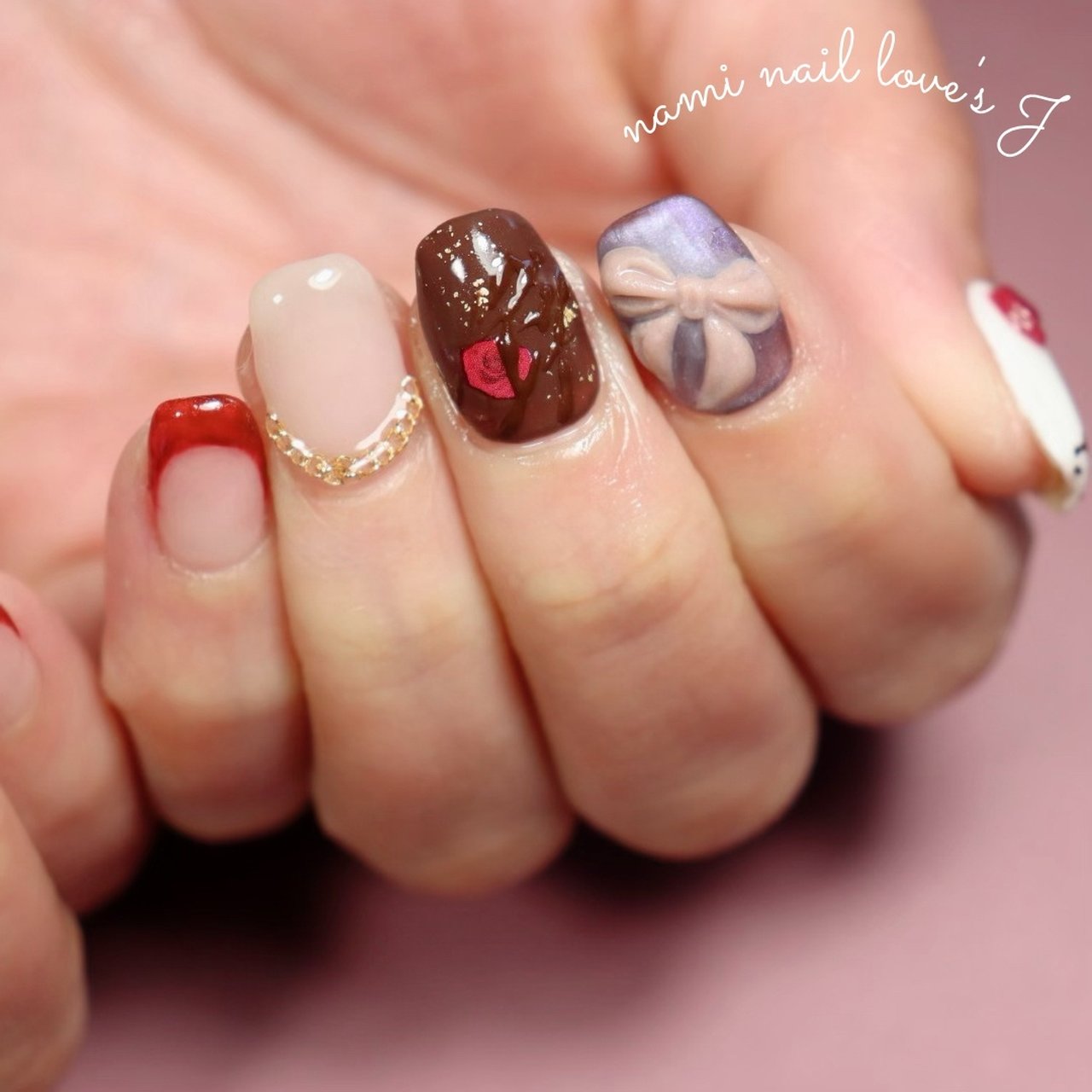 秋 冬 バレンタイン デート ハンド Private Nail Salon Nami Nail Love S J のネイル デザイン No ネイルブック
