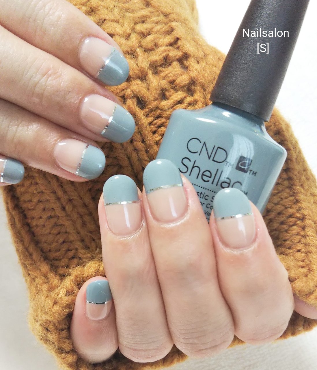 春 オールシーズン ハンド 変形フレンチ ワンカラー シェラックネイル専門店 S のネイルデザイン No ネイルブック