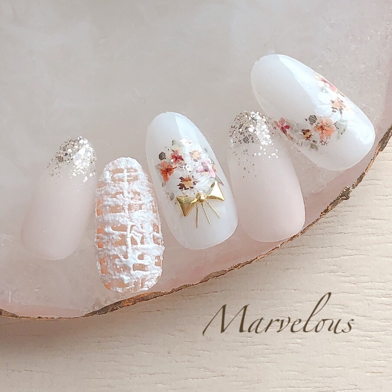 春 オールシーズン ブライダル デート ハンド 原田涼子 ｍarvelous大宮東口店 のネイルデザイン No ネイルブック
