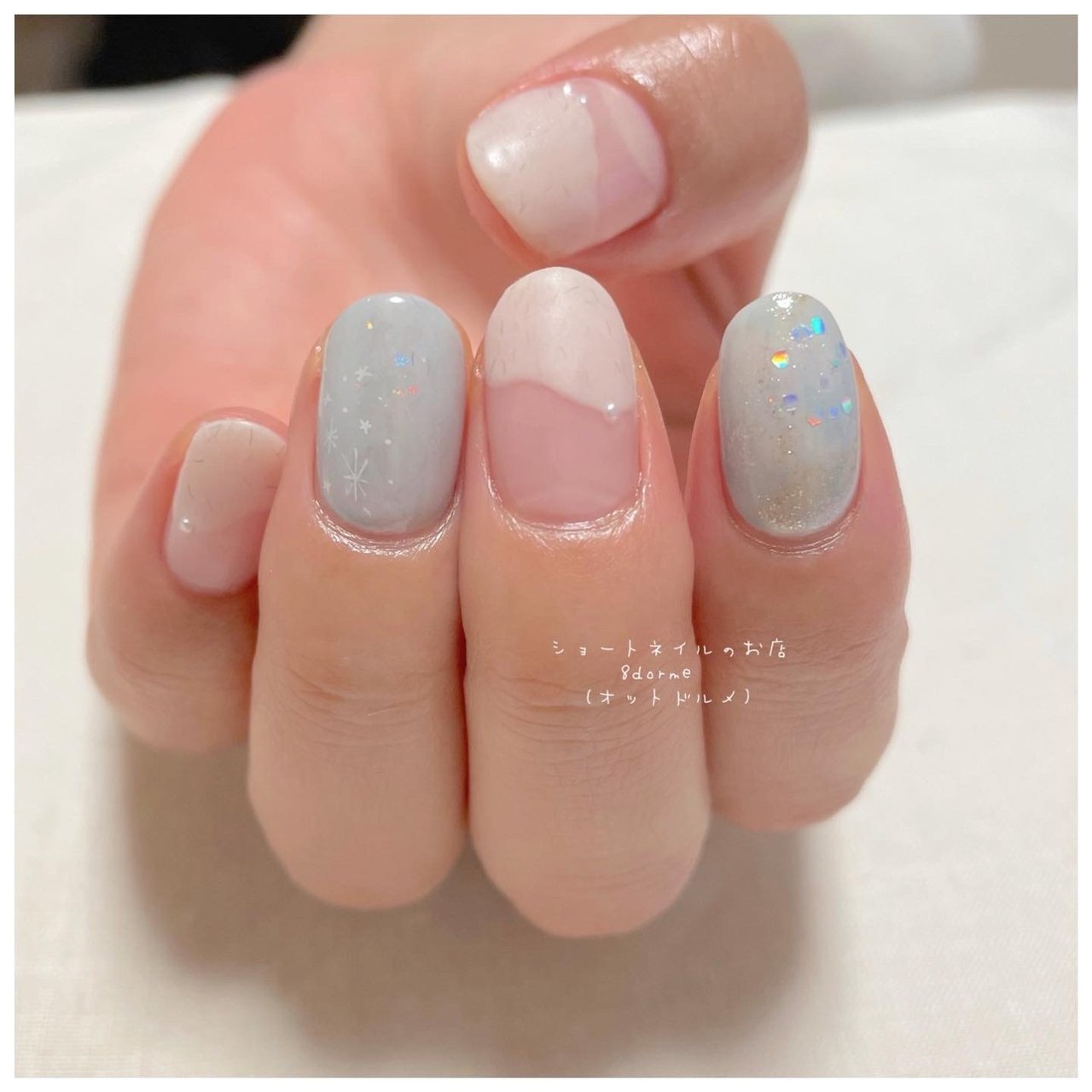冬 クリスマス ブライダル デート ハンド 大岡山ネイルサロン ショートネイルのお店 8dorme オットドルメ のネイルデザイン No ネイルブック