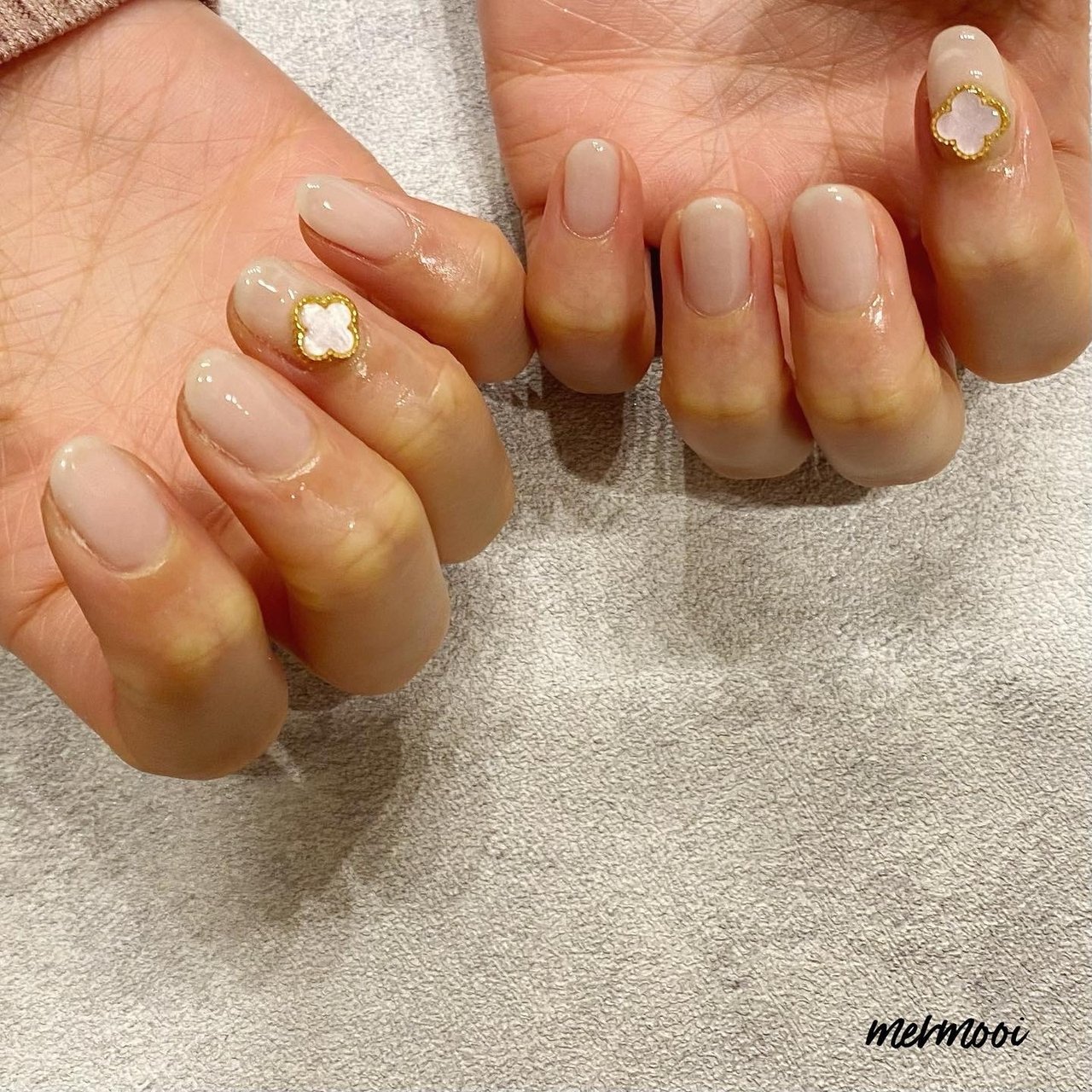 オールシーズン ハンド シンプル ビジュー フラワー Mermooiのネイルデザイン No ネイルブック