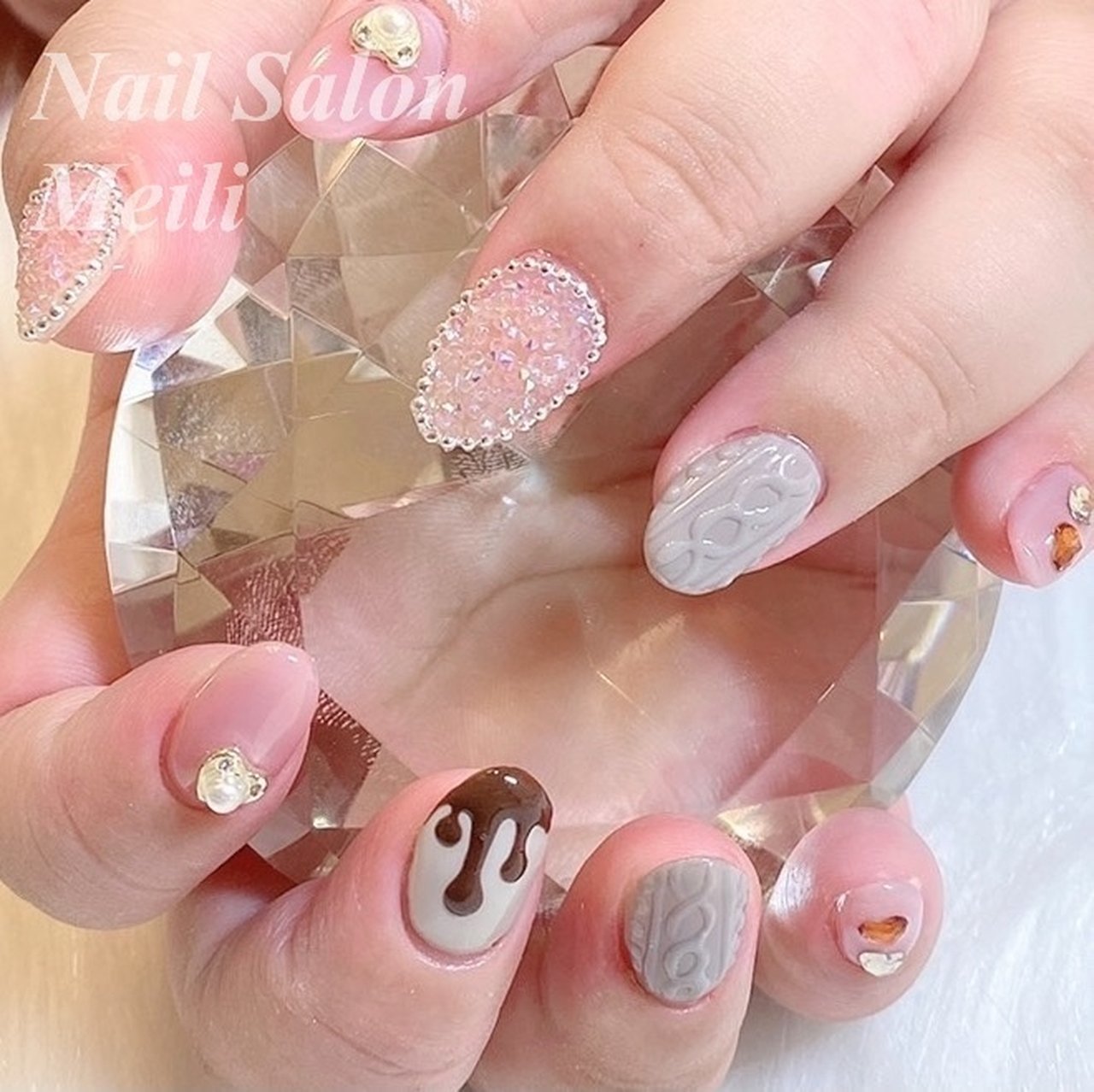 オールシーズン ハンド シンプル ニット ショート Nail Salon Meili 埼玉日進のネイルデザイン No ネイルブック