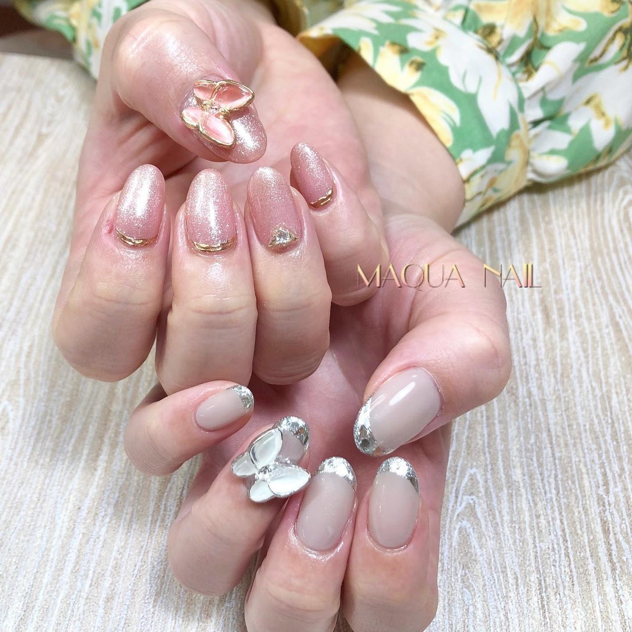 オールシーズン/ハンド/フレンチ/ホログラム/ミラー - マキュアネイル