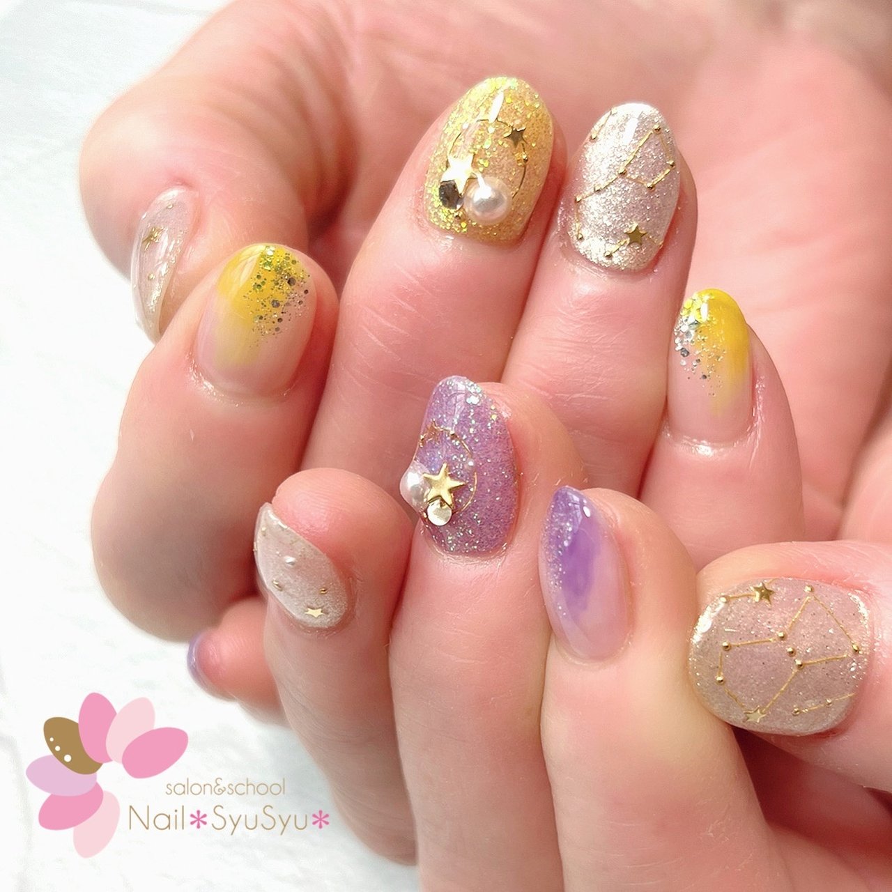 冬 ハンド グラデーション ラメ パール Nail Syusyu ネイルシュシュのネイルデザイン No ネイルブック