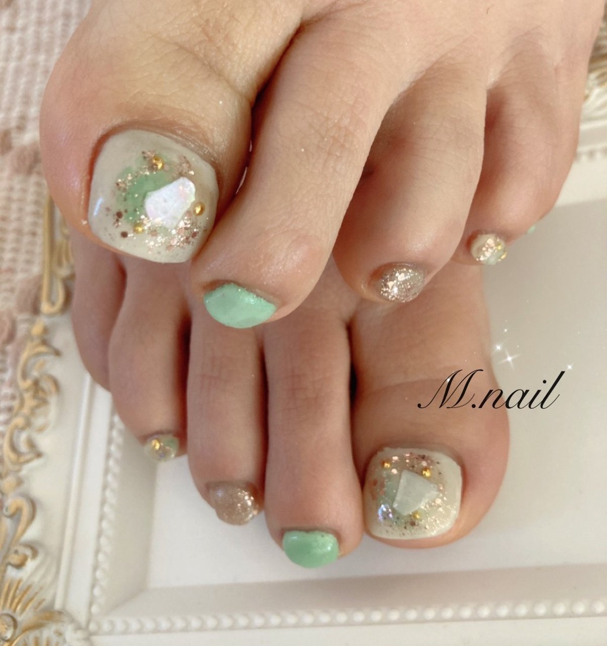 春 オールシーズン デート 女子会 フット Nail1212nail1212のネイルデザイン No ネイルブック