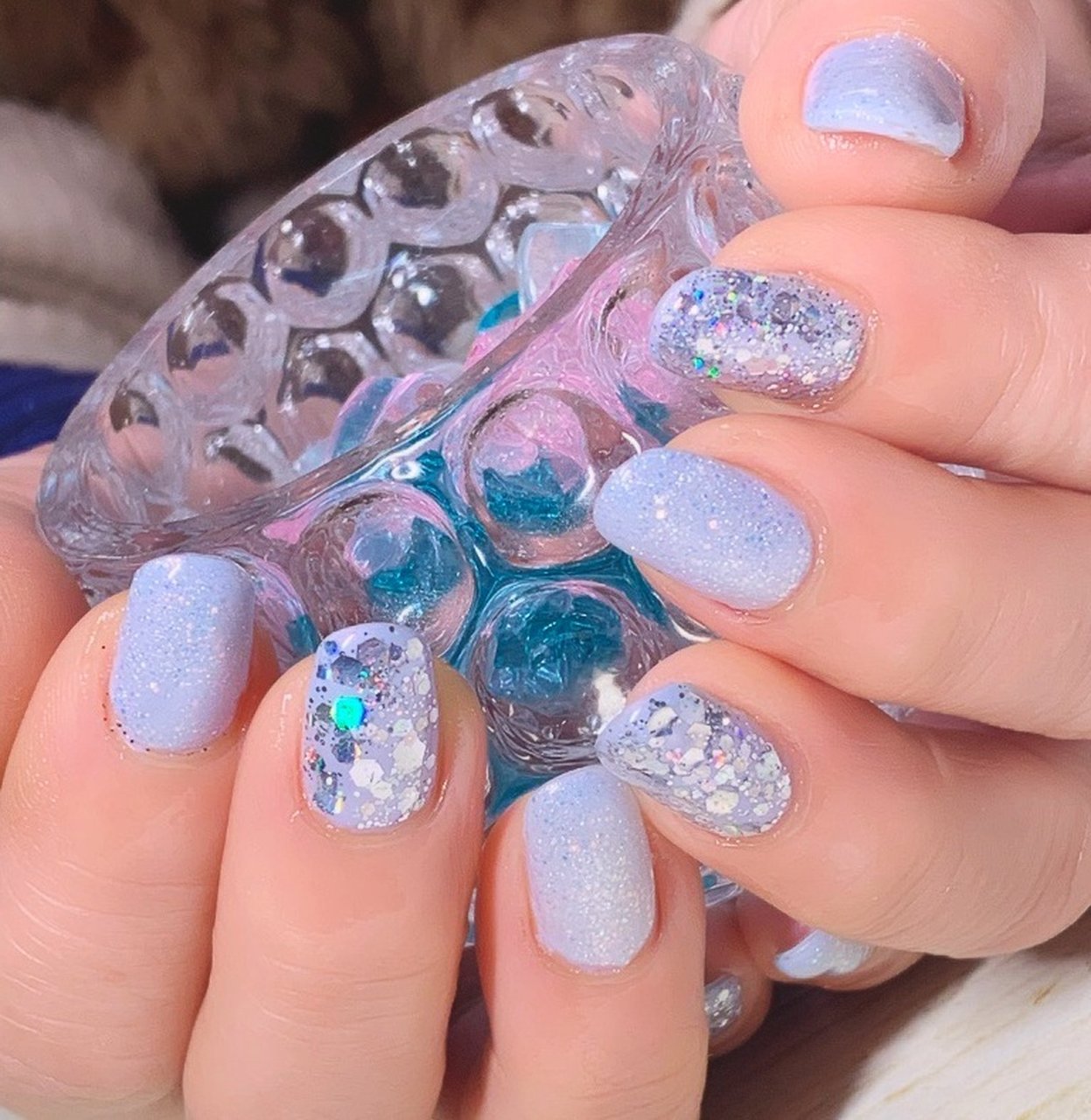 オールシーズン ハンド シンプル ホログラム ラメ 彩爪花のネイルデザイン No ネイルブック