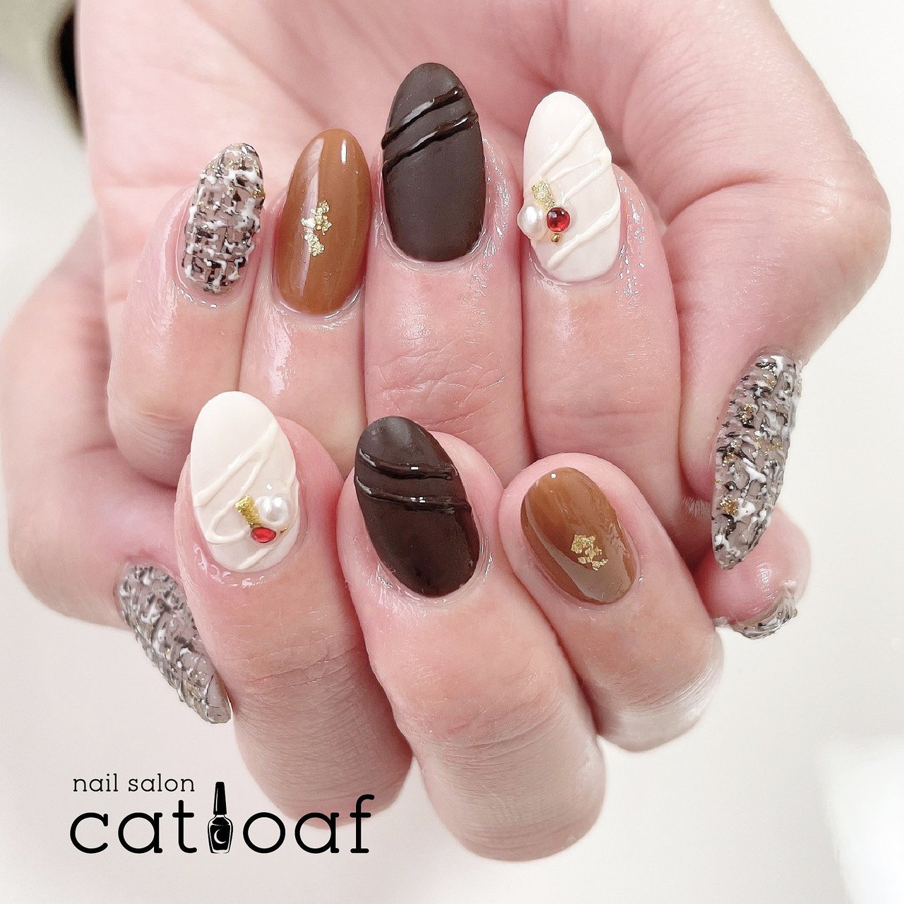 冬/バレンタイン/ハンド/ツイード/スイーツ - 三重県津市/ nailsalon