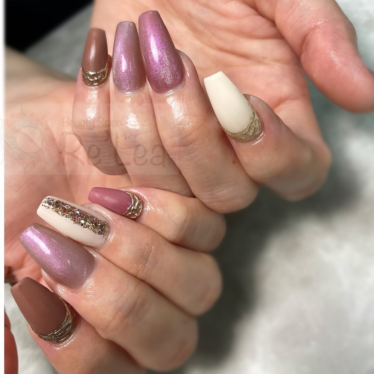 ハンド ラメ ワンカラー マグネット マット Re Lea Mikiのネイルデザイン No ネイルブック