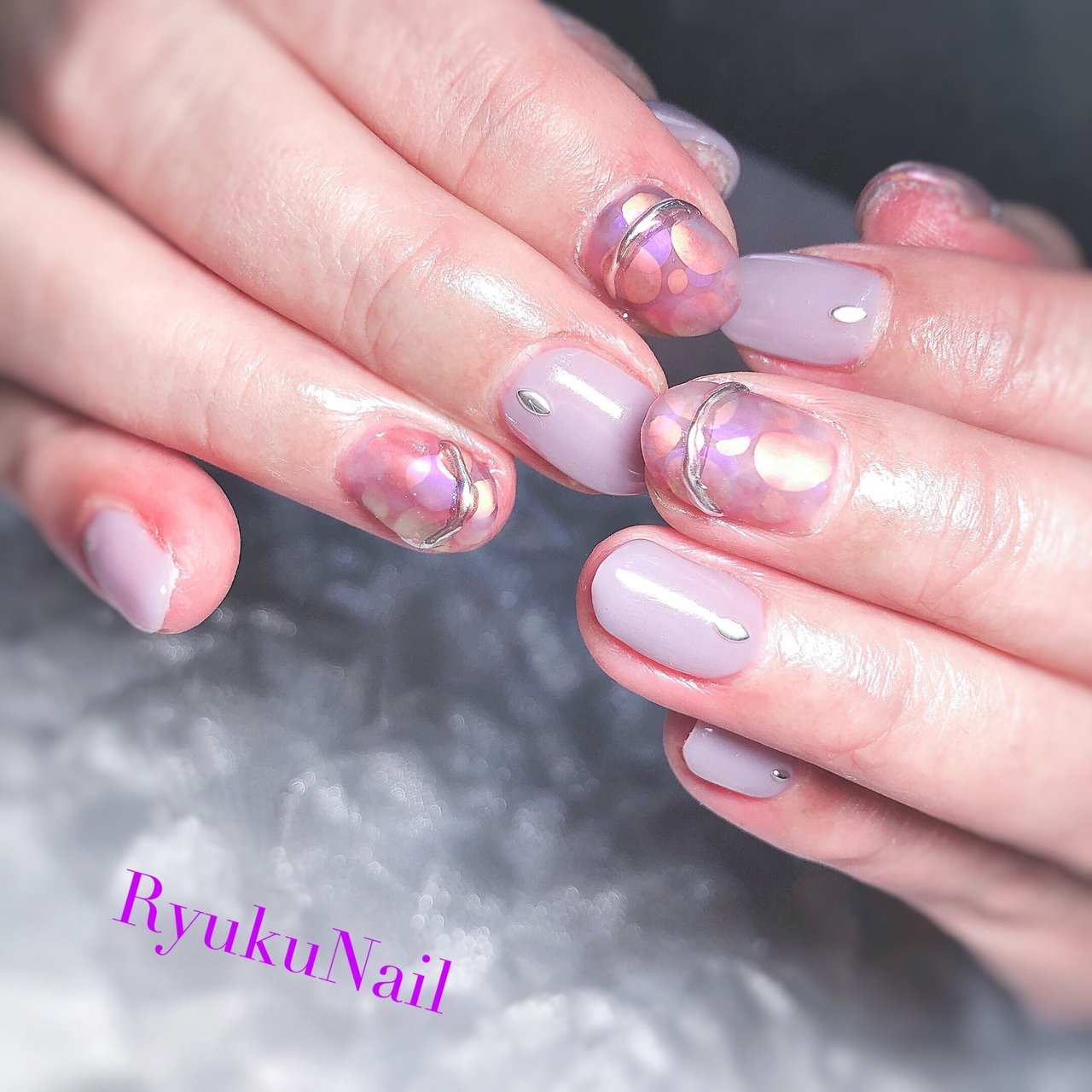 オールシーズン オフィス ハンド ドット ニュアンス Ryukunailのネイルデザイン No ネイルブック