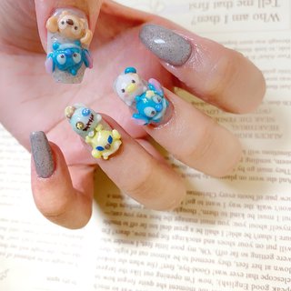 3d エンボス 立体 ツムツムのネイルデザイン ネイルブック