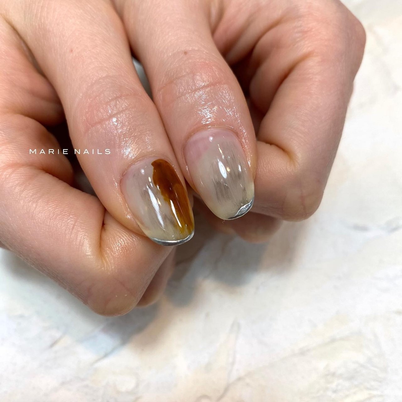 秋 冬 オールシーズン ブライダル ハンド Marienails Umedaのネイルデザイン No ネイルブック