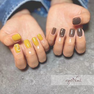 22年 新着順 ニュアンス グレー マスタードのネイルデザイン ネイルブック