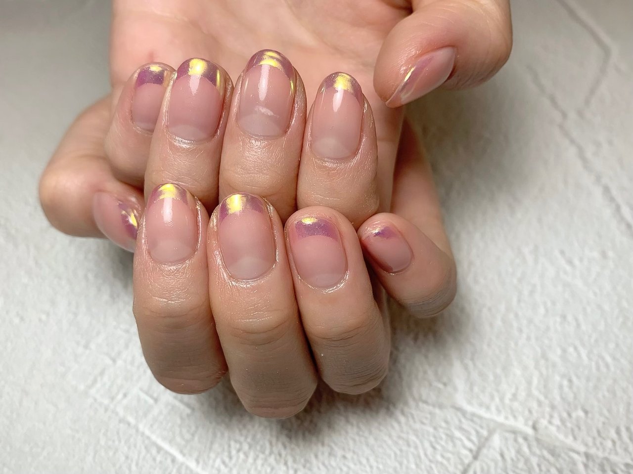 43))フレンチガーリー ピンクミラー ネイルチップ ニュアンス オーロラネイル 43))フレンチガーリー ピンクミラー ネイルチップ ニュアンス オーロラ