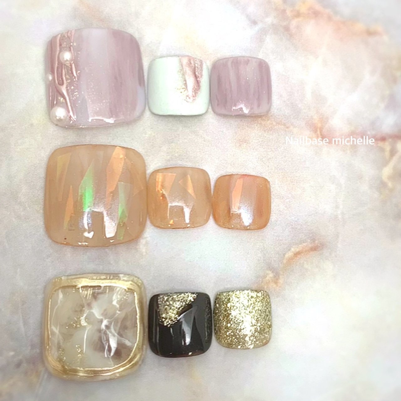 春 夏 オールシーズン フット ラメ Nailbasemichelleのネイルデザイン No ネイルブック