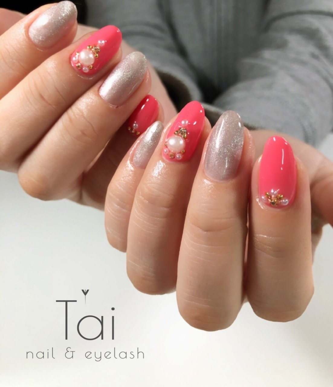 夏 冬 バレンタイン ハンド ワンカラー ｔａｉ Nail Eyelashのネイルデザイン No ネイルブック