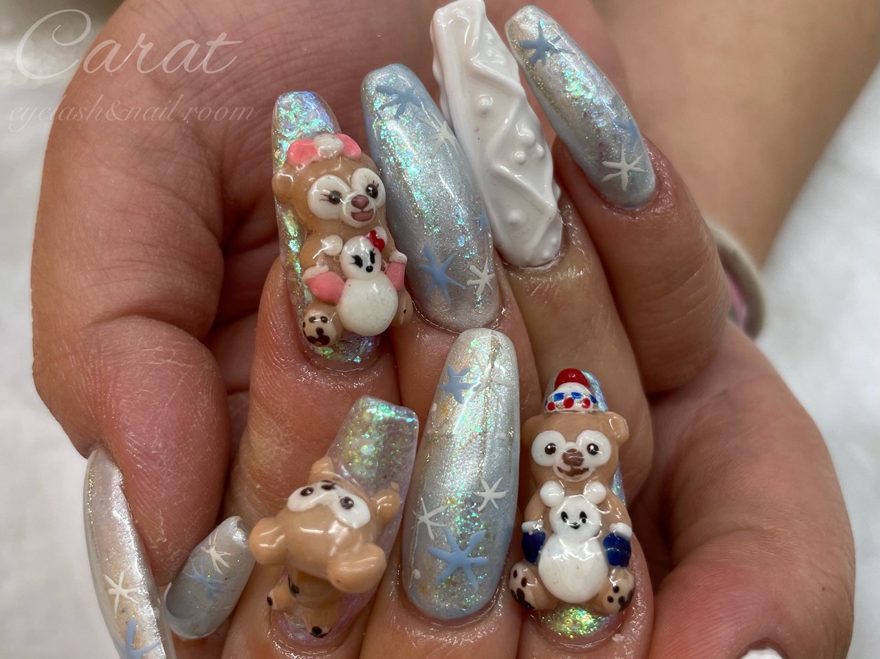 冬 オールシーズン ハンド ラメ キャラクター Eyelash Nail Room Caratのネイルデザイン No ネイル ブック