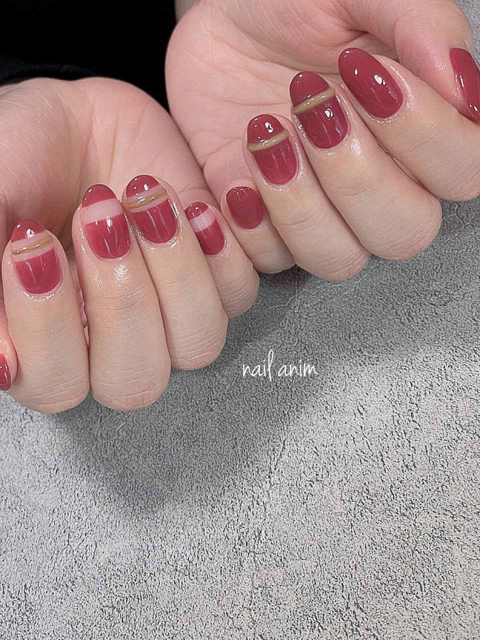秋/冬/ハンド/ショート/ボルドー - nail animのネイルデザイン[No