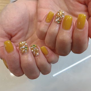 くすみイエローのネイルデザイン ネイルブック