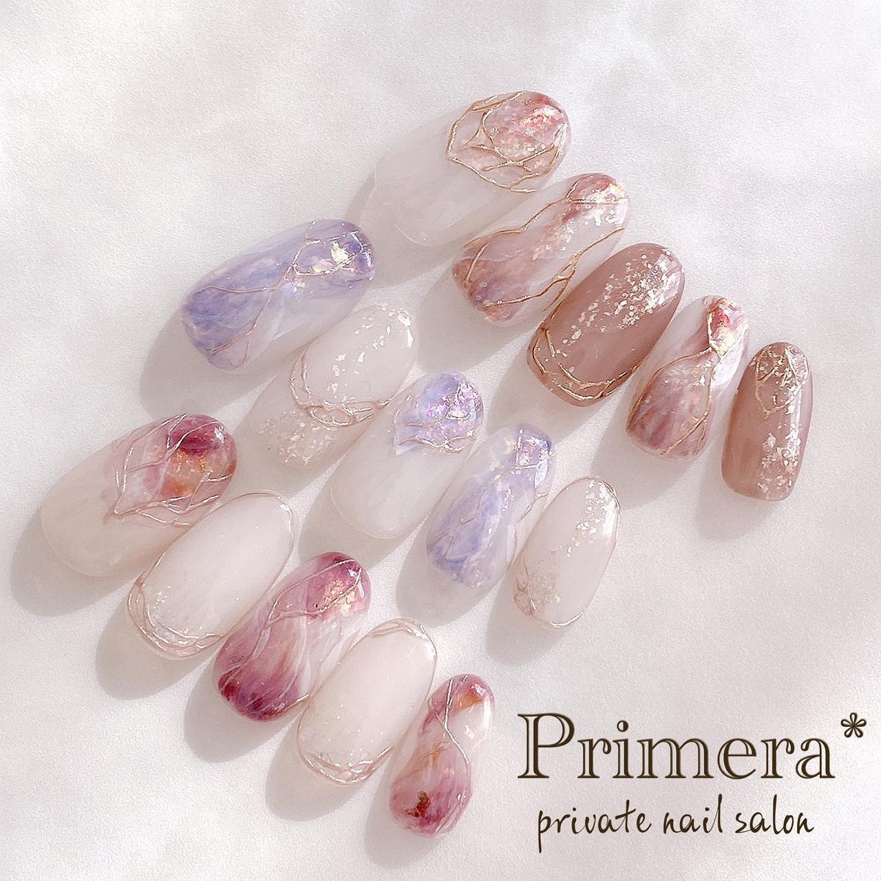 春 オールシーズン オフィス ブライダル 大理石 Nail Primeraのネイルデザイン No ネイルブック