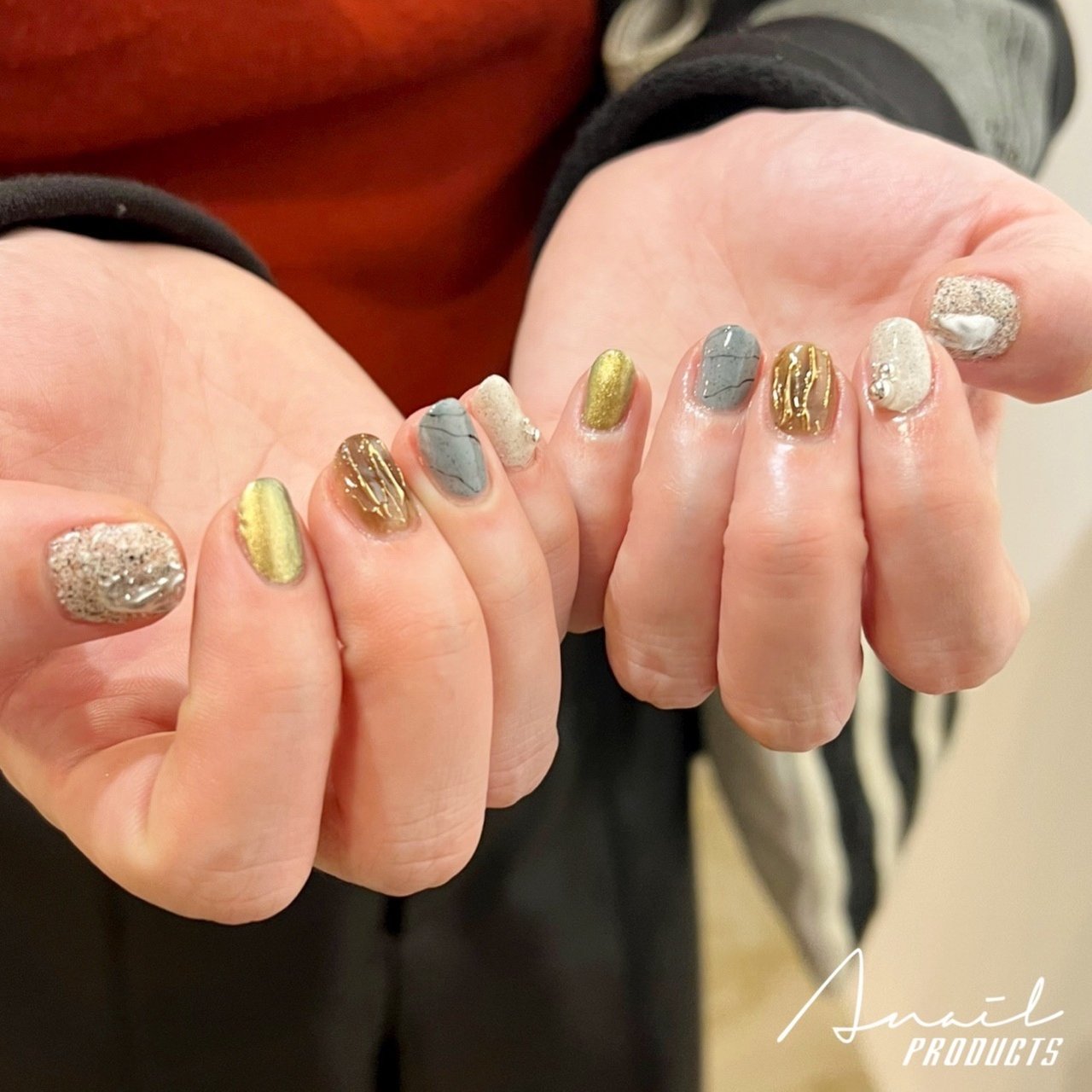 オールシーズン ハンド ニュアンス マーブル マット A Nail Productsのネイルデザイン No ネイルブック