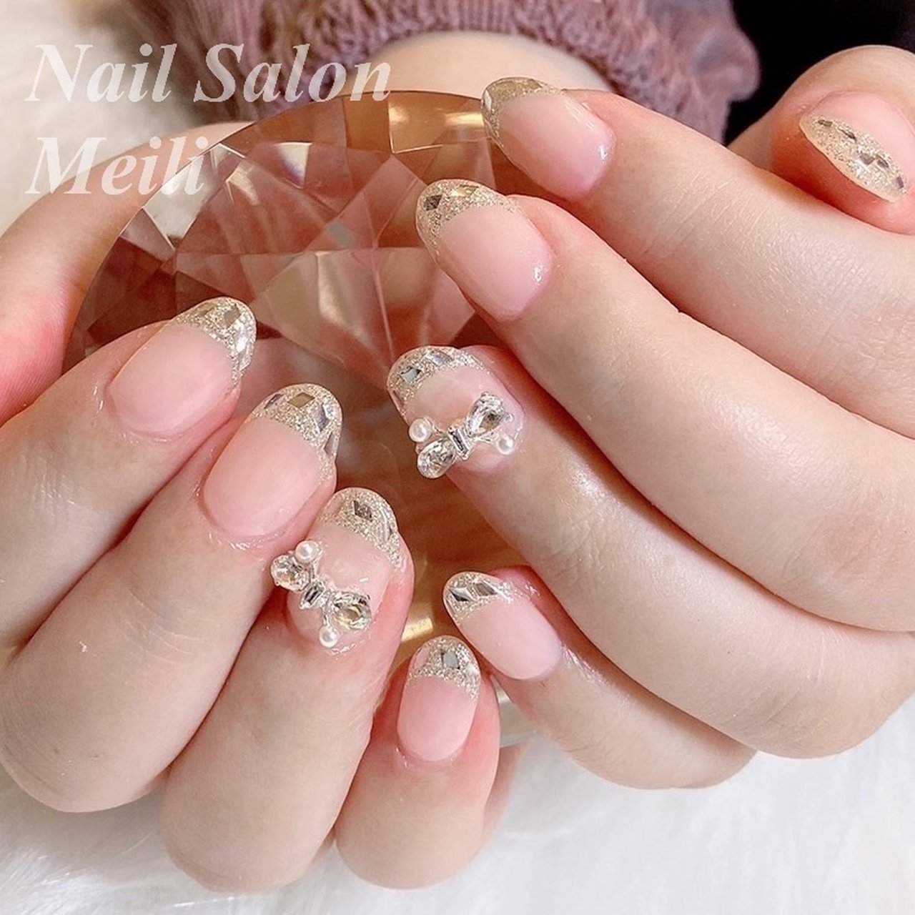 オールシーズン ハンド シンプル フレンチ ミディアム Nail Salon Meili 埼玉日進のネイルデザイン No ネイル ブック