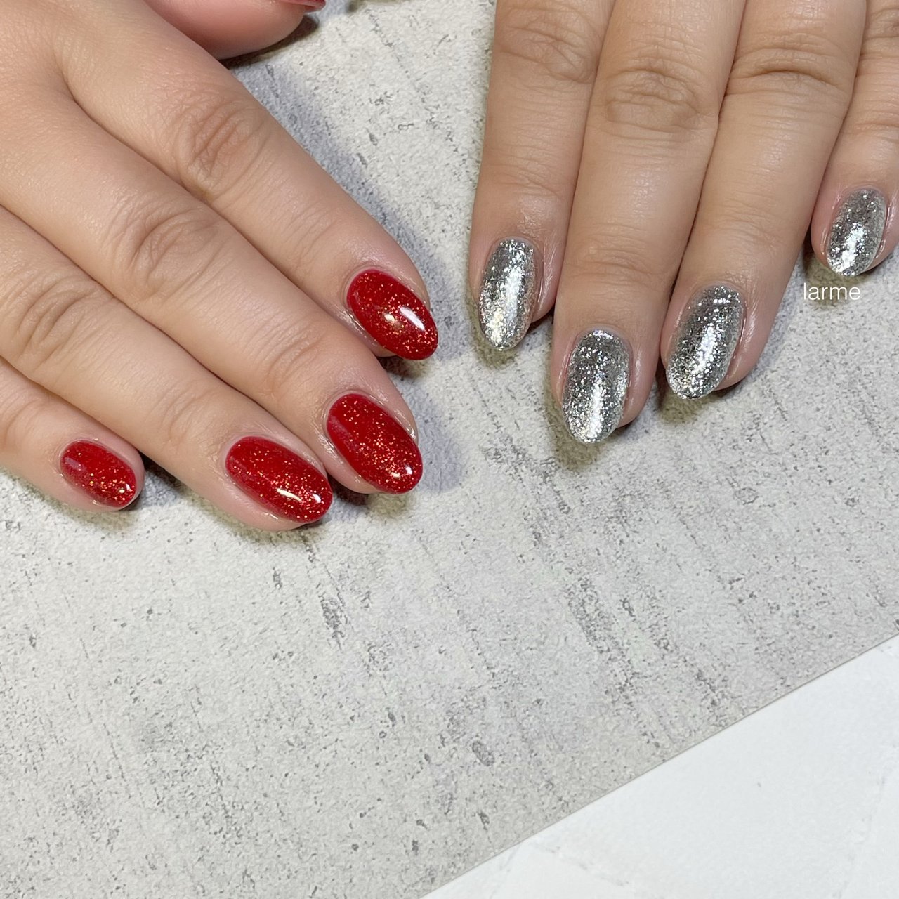 ハンド レッド シルバー Nailroomlarmeのネイルデザイン No ネイルブック