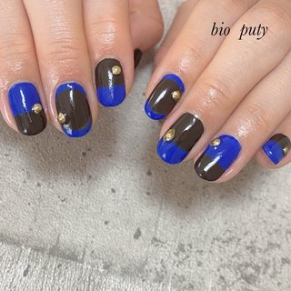 冬 ブルー ブラウンのネイルデザイン ネイルブック