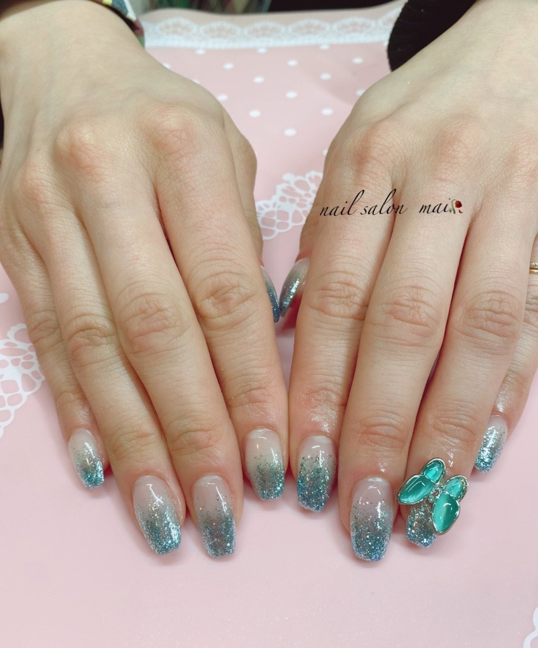 ハンド 水色 ブルー ジェルネイル お客様 まいのネイルデザイン No ネイルブック