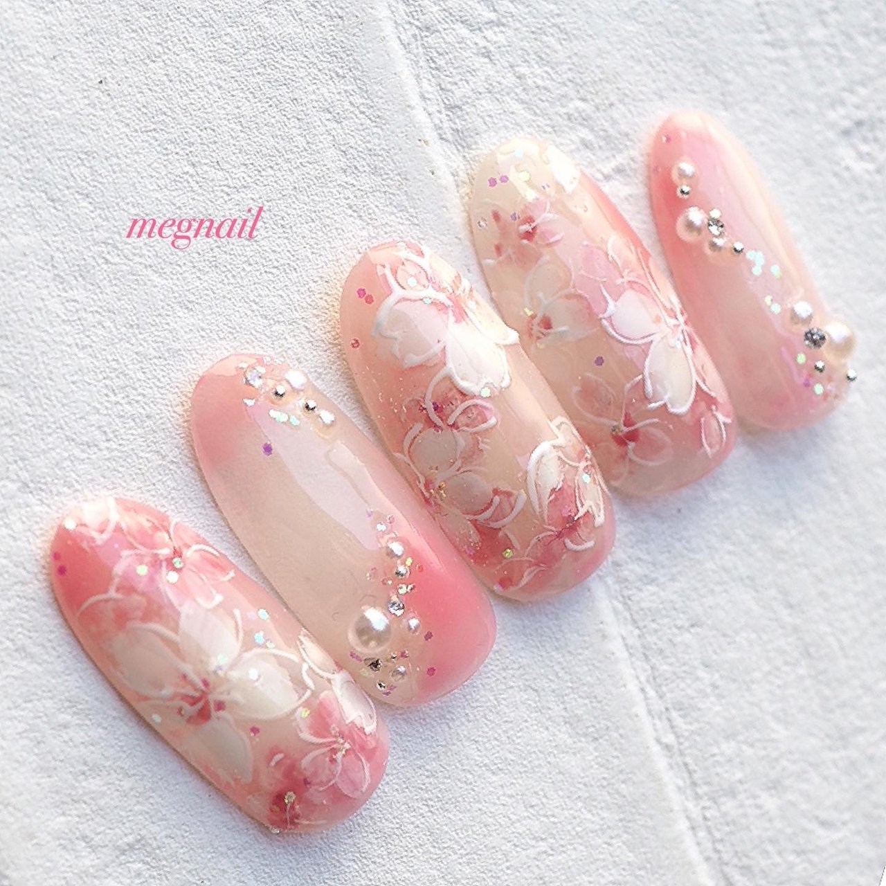 春/卒業式/入学式/ブライダル/ハンド - megnailのネイルデザイン[No