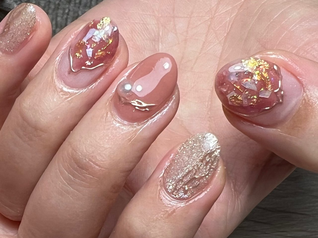 オールシーズン ハンド ラメ ワンカラー ピンク Natsumiのネイルデザイン No ネイルブック