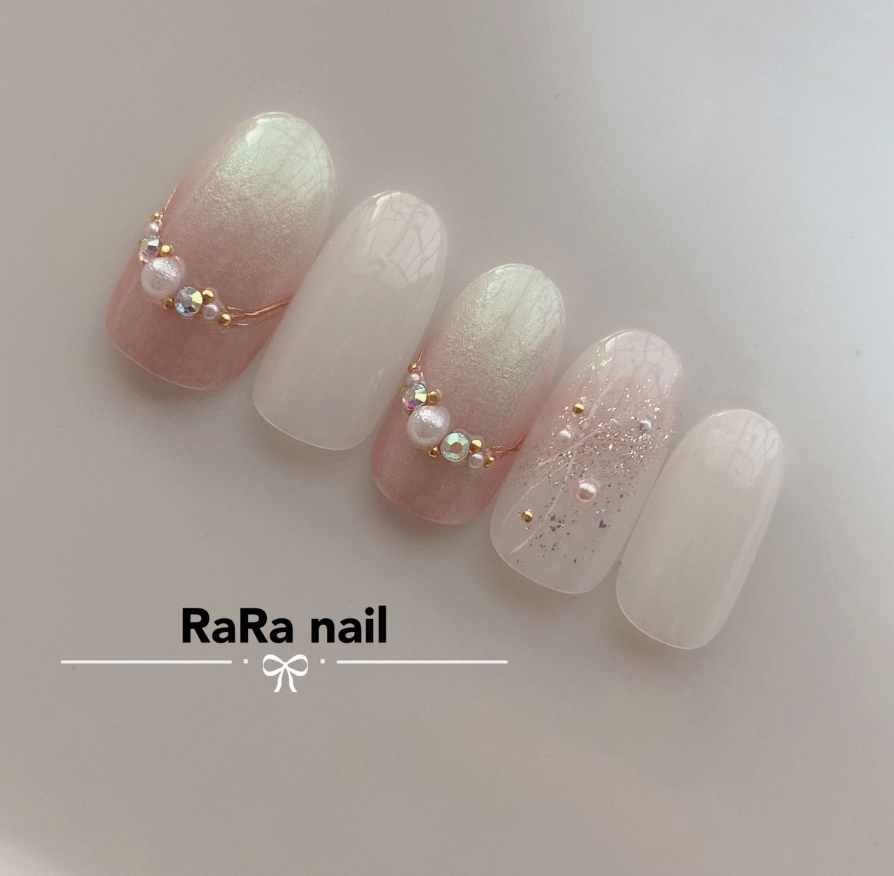 春 ブライダル ハンド グラデーション パール Rara Nailのネイルデザイン No ネイルブック